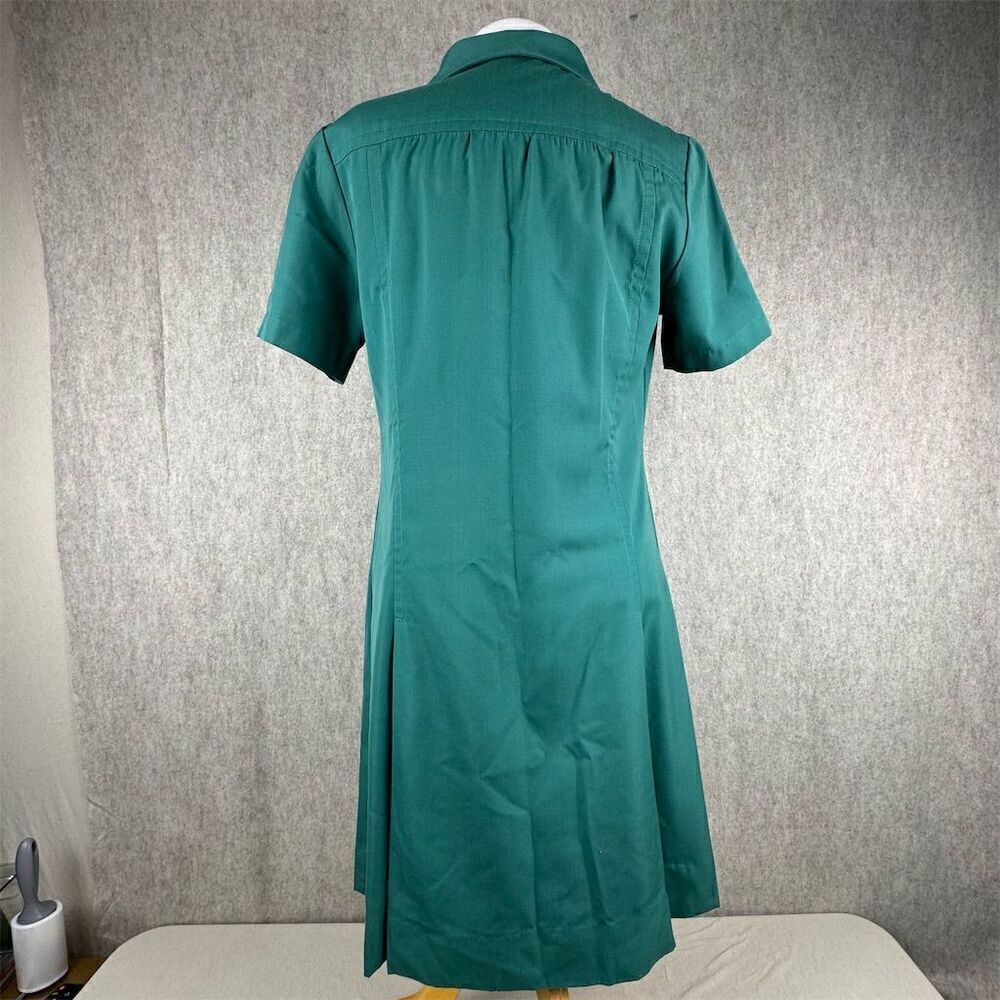 Vintage 1960s Official Girl Scout Leader Uniform Dress Green A-Line - Picture 3 of 10